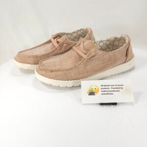 Hey Dude Wendy Lace Up Casual Shoe Womens Size 8 1214156 Tan Shimmer